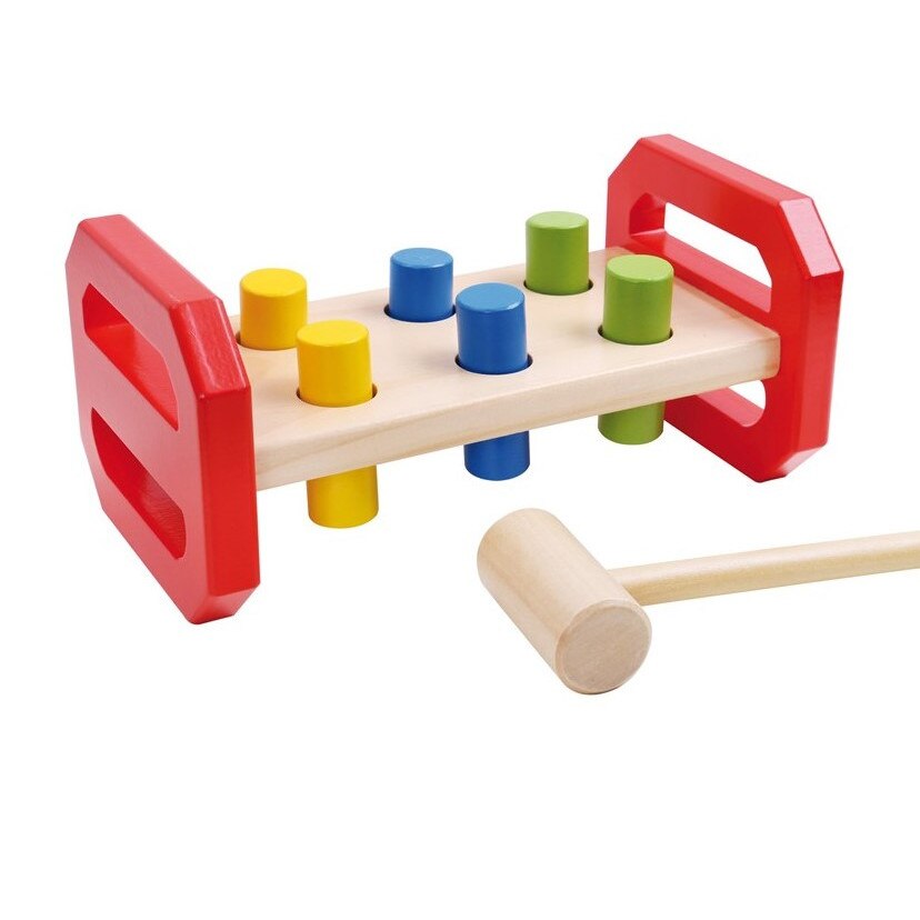 Banc de lovit cu ciocanel, din lemn, jucarie Montessori