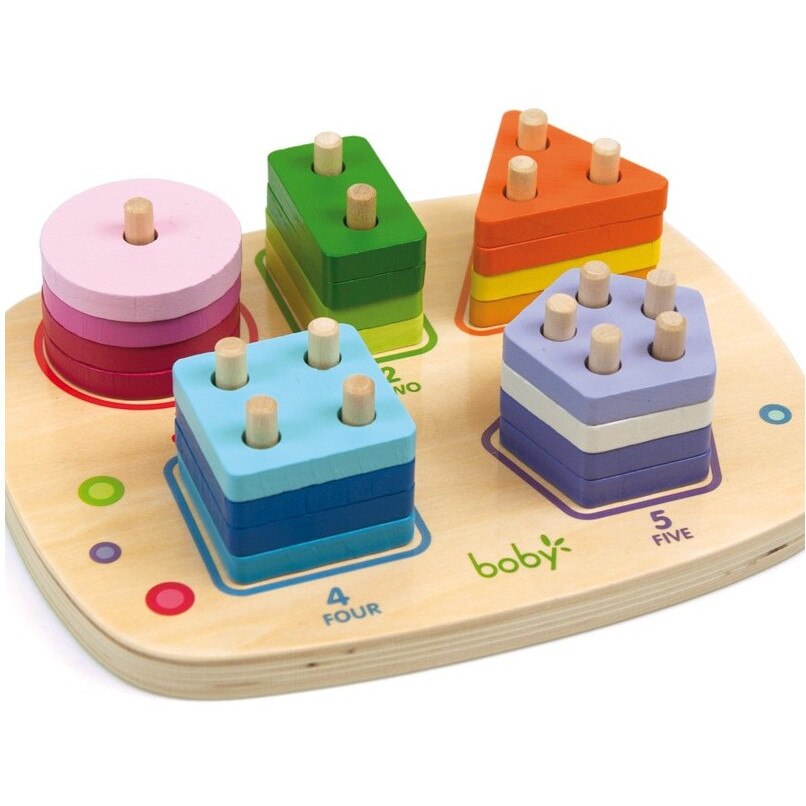 Geometria distractiva pentru copii, jucarie educativa potrivire forme, din lemn