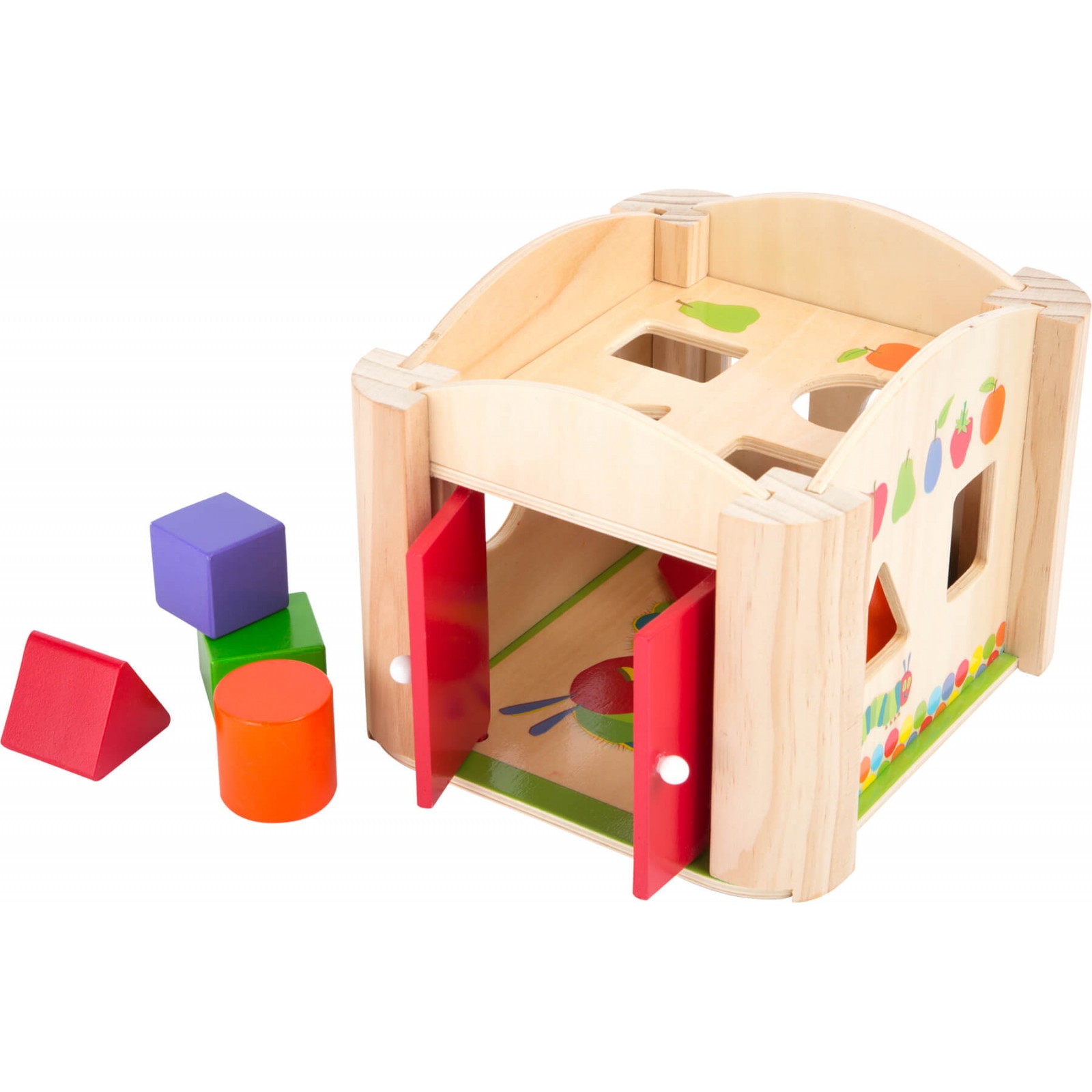 Casa Formelor cu Omida Mancacioasa, jucarie educativa din lemn, The Very Hungry Caterpillar