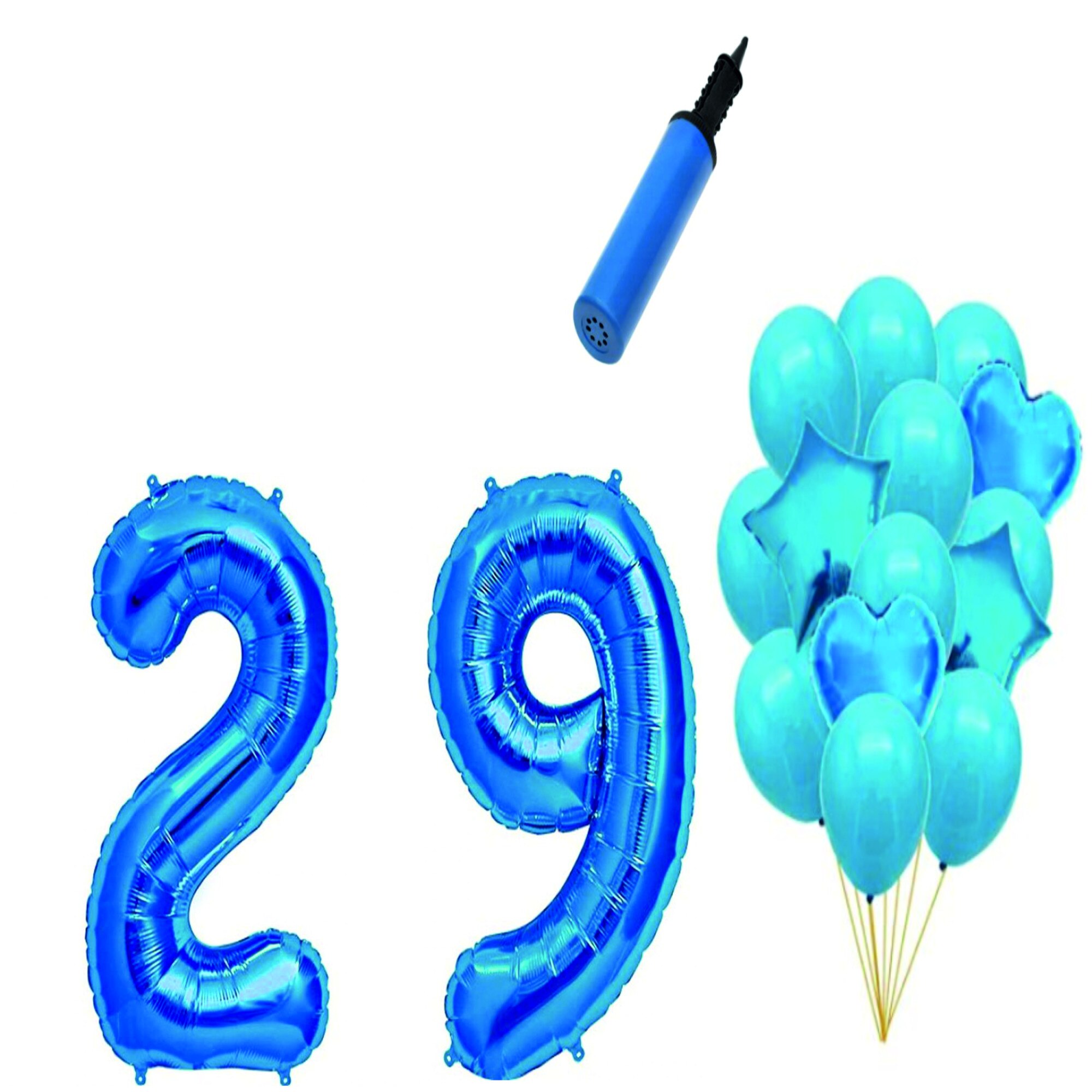 Set 16 baloane aniversare 29 ani , Albastru