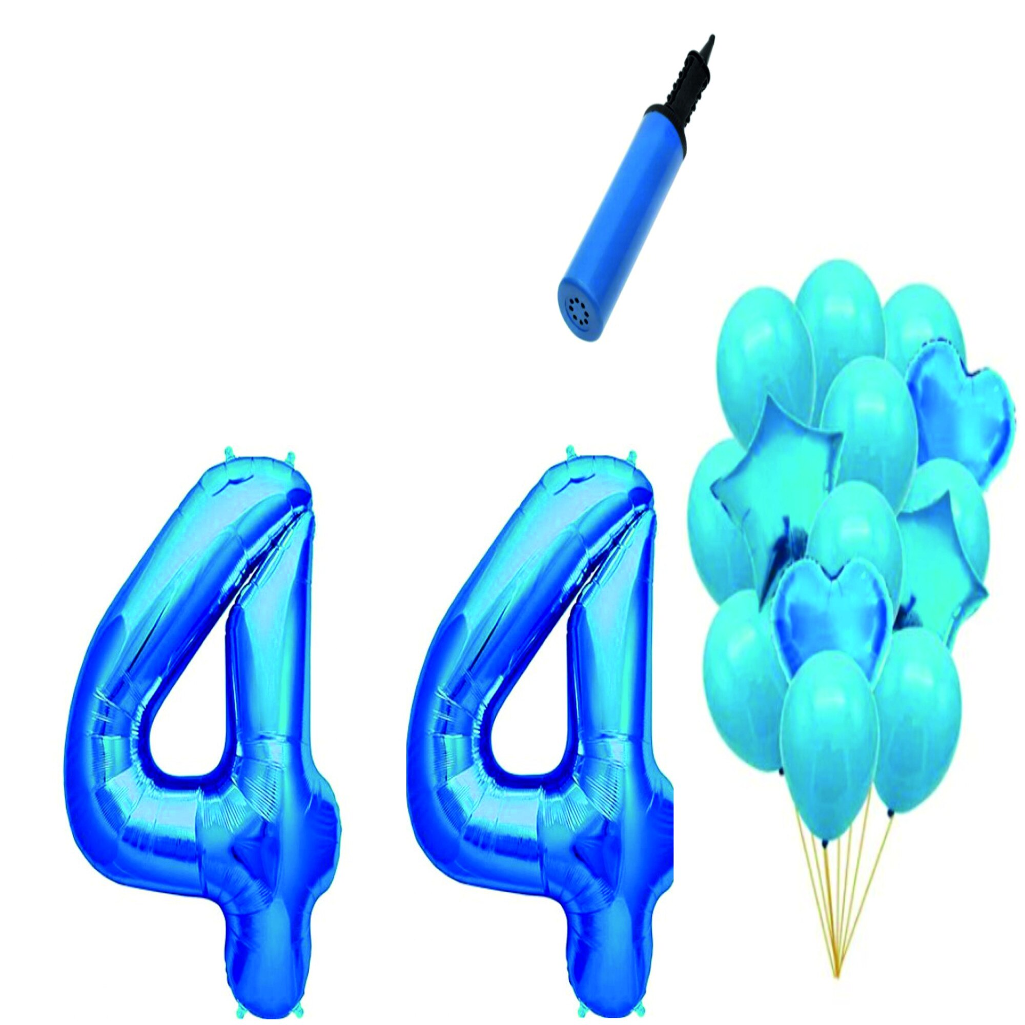 Set 16 baloane aniversare 44 ani , Albastru