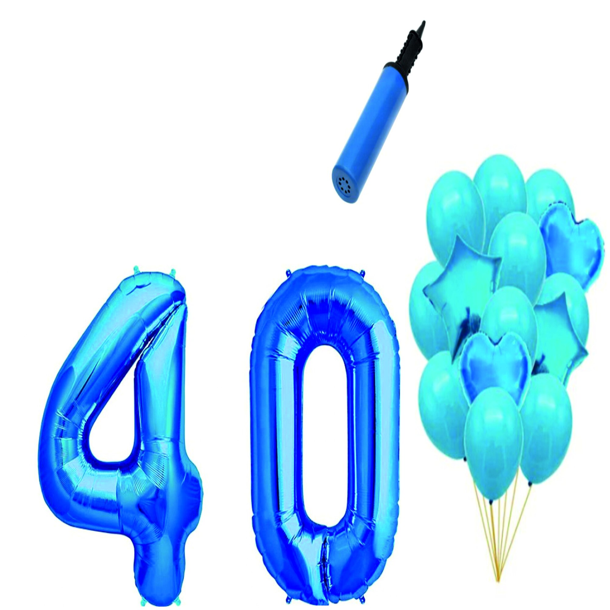 Set 16 baloane aniversare 40 ani , Albastru