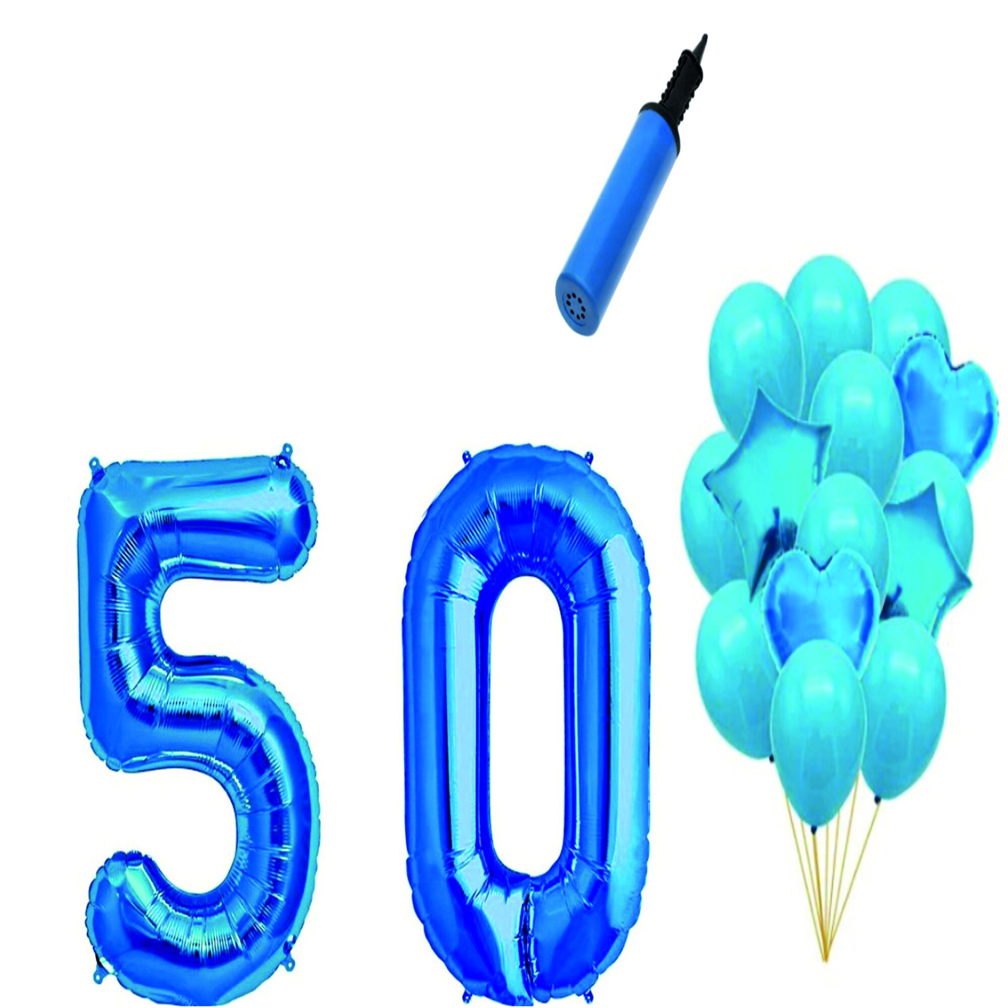 Set 16 baloane aniversare 50 ani , Albastru