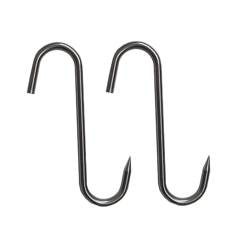 Set 2 carlige macelar 23cm, Ø10 mm, inox