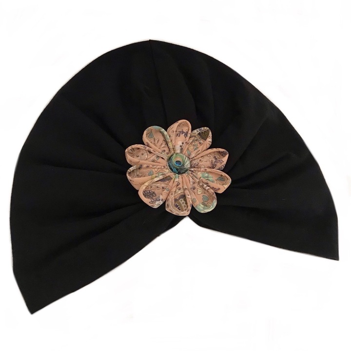 Turban toamna negru cu floare 6-8 ani