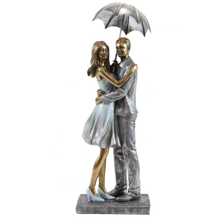 Figurina, cuplu cu umbrela, 31x11 cm