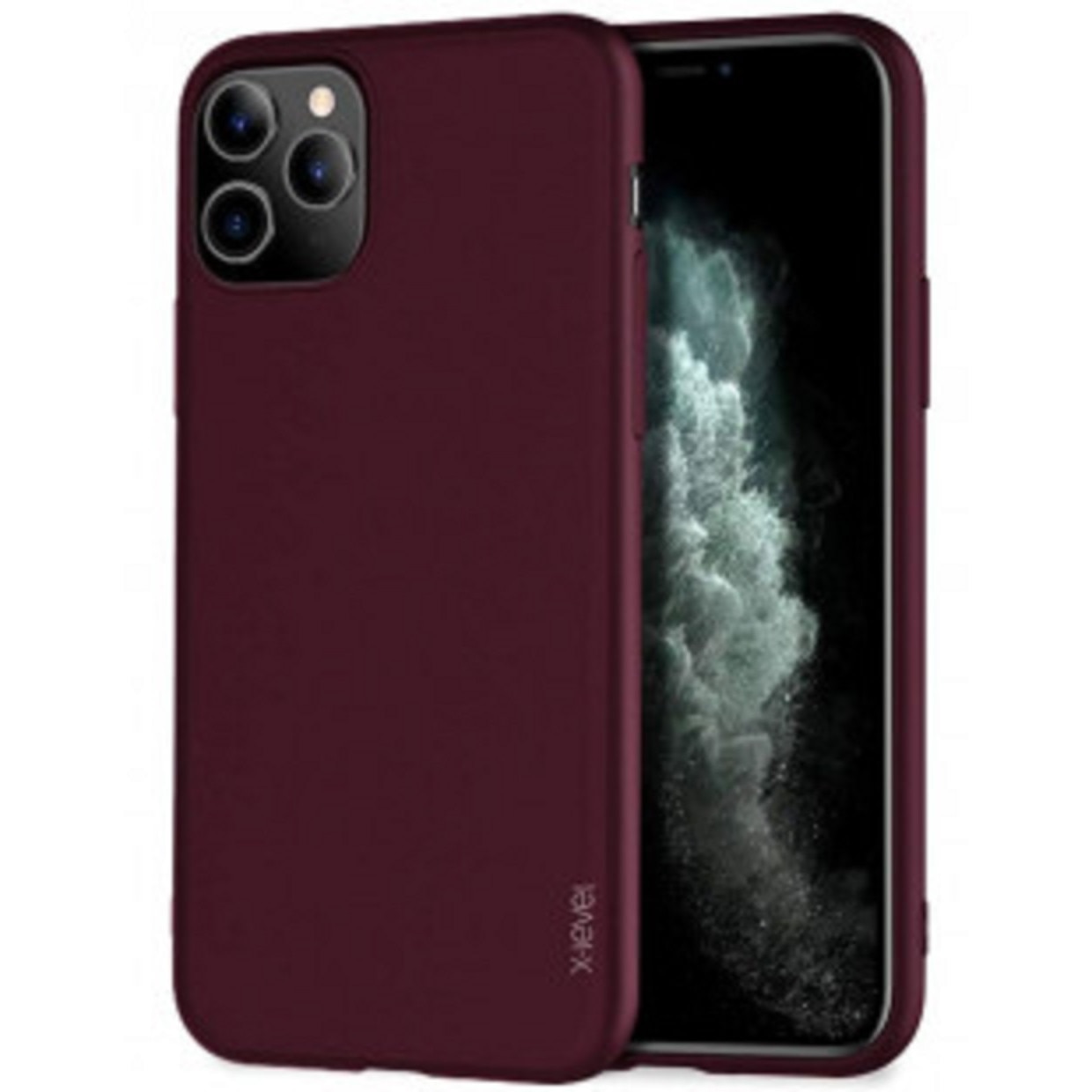 Husa telefon protectie Iphone 12 Pro Max, full silicon, protectie , acoperire integrala, calitate A+++red wine