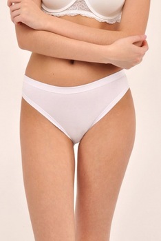Chiloti bikini dama Rossoporpora Vita Alta DR110, Bumbac/Elastan, Alb Chiloti bikini dama Rossoporpora Vita Alta DR110, Bumbac/Elastan, Alb