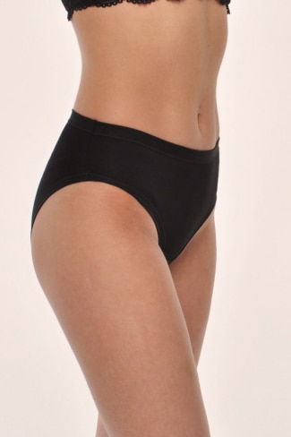 Chiloti bikini dama Rossoporpora Vita Alta DR110, Bumbac/Elastan, Negru