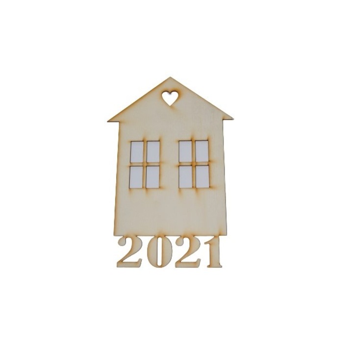 Коледна къща 2021, Натурален, 20 х 14 см