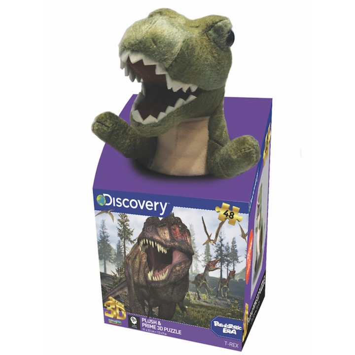 Prime 3D Tyrannosaurus 48 darabos puzzle plüss játékkal