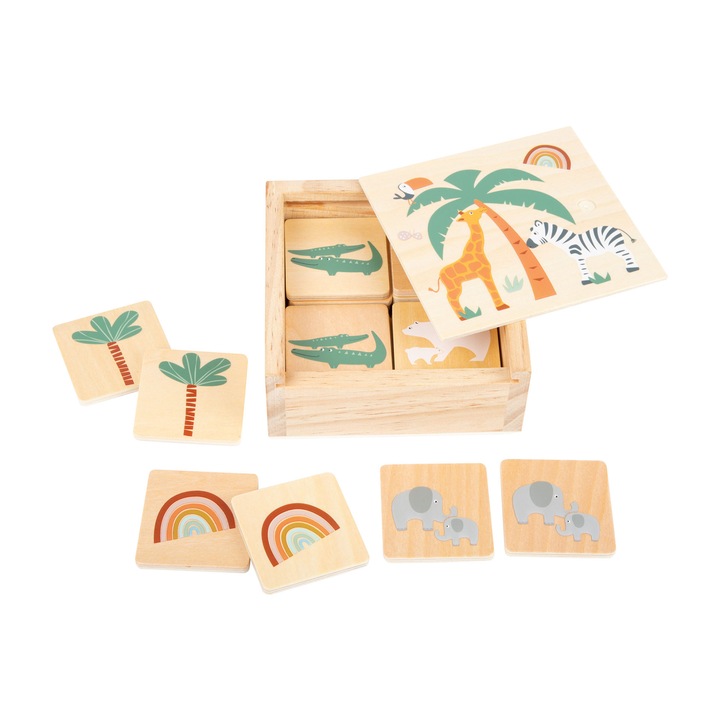 Joc de memorie, Small Foot Safari, Lemn, 28 de piese