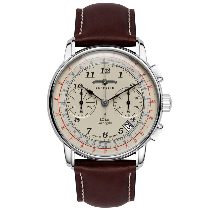 Мъжки часовник Zeppelin 7614-5, Кварцов, 43мм, 5ATM