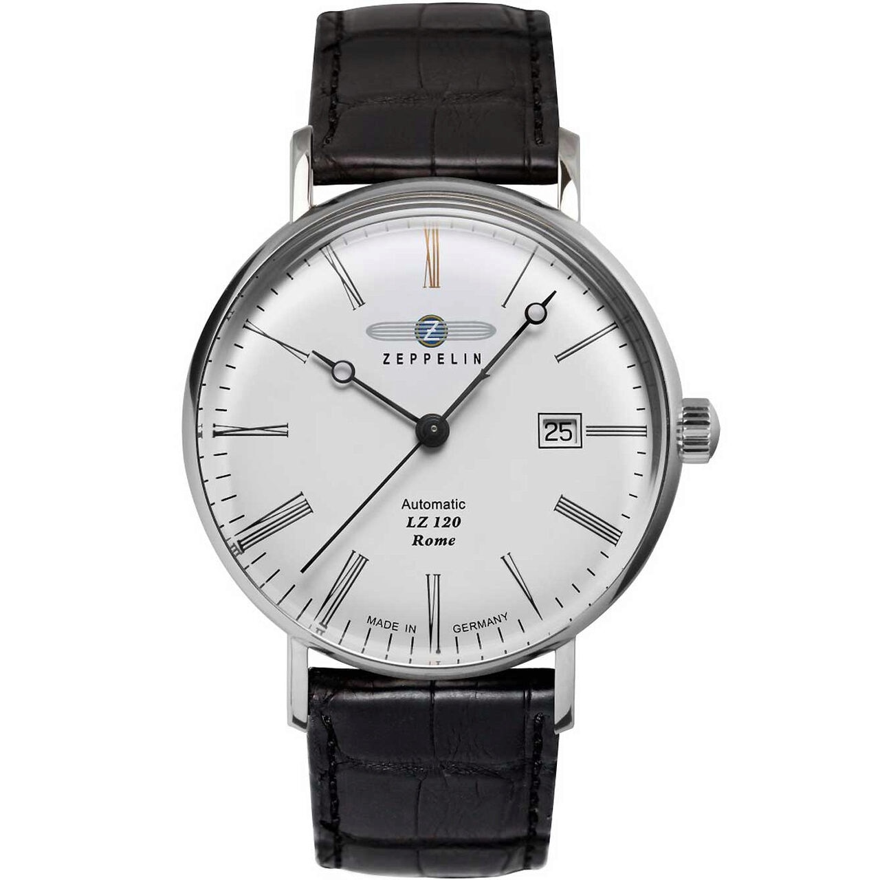 Ceas barbatesc Zeppelin 7154-4, Automatic, 41mm, 5ATM, Argintiu