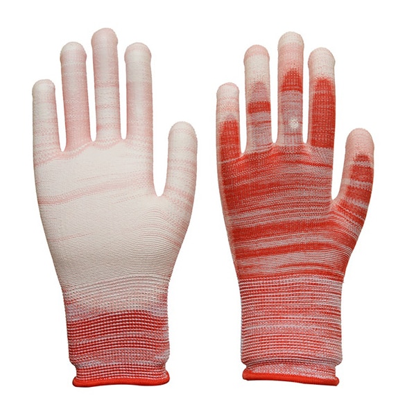 Set Manusi protectie M10, Marime 8, alb/rosu