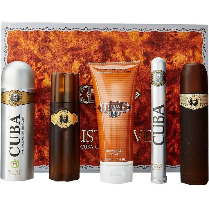 Cuba Gold toalettvízkészlet 100 ml, toalettvíz 35 ml, tusfürdő 200 ml, dezodor 200 ml, borotválkozás utáni 100 férfi