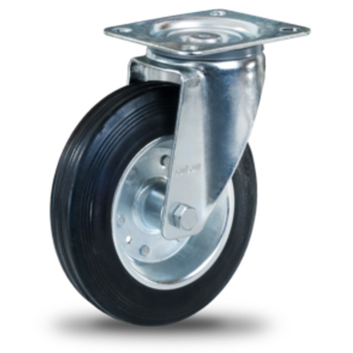 Roata pivotanta din cauciuc Diametru 160