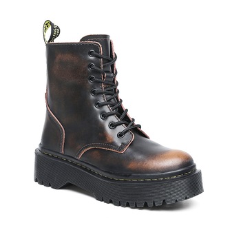 Bocanci piele naturala cu platforma neimblaniti Helter, ShoeFever, Vintage Brown Bocanci piele naturala cu platforma neimblaniti Helter, ShoeFever, Vintage Brown