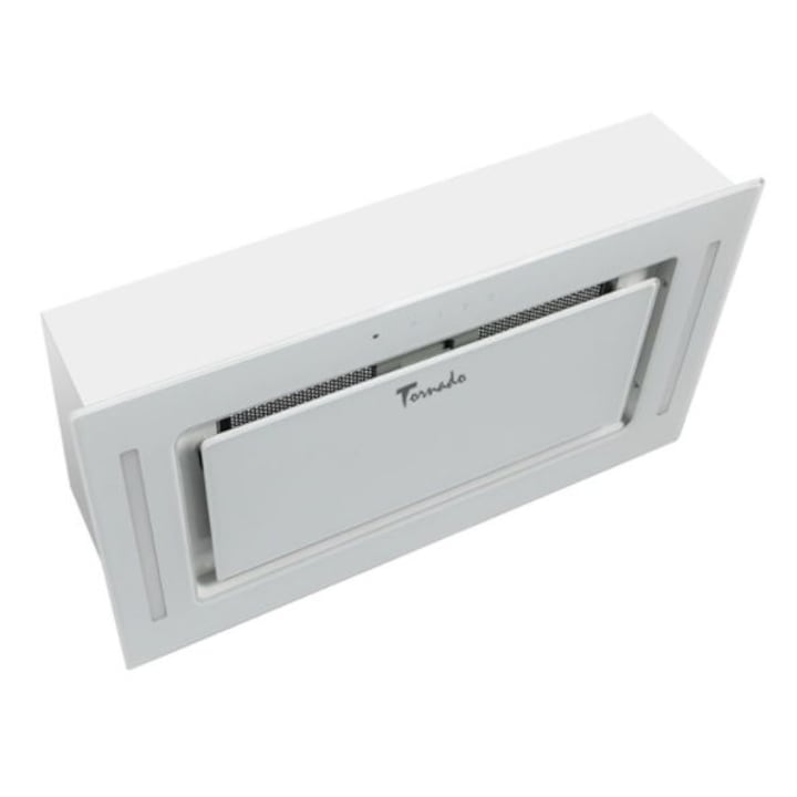 Hota decorativa de perete MAAN Elba Mini 3D WPB 431, tip semineu tubular 3D, 31 cm, alb mat, putere de absorbtie 380 m³/h, turbina SIT, 3 viteze, nivel zgomot 48–68 dB, iluminare LED 2x3W, evacuare/recirculare, filtru metalic
