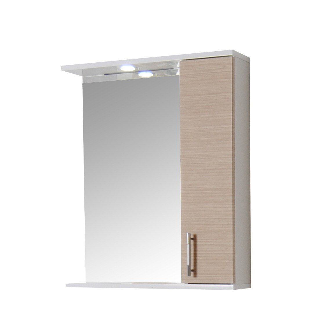 Oglinda cu dulap si iluminare , Badenmob , seria 020 - 60cm , fag