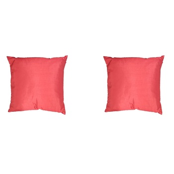 Set 2 perne decorative premium, 43 x 43 cm, satin rosu, husa detasabila, George Home Set 2 perne decorative premium, 43 x 43 cm, satin rosu, husa detasabila, George Home