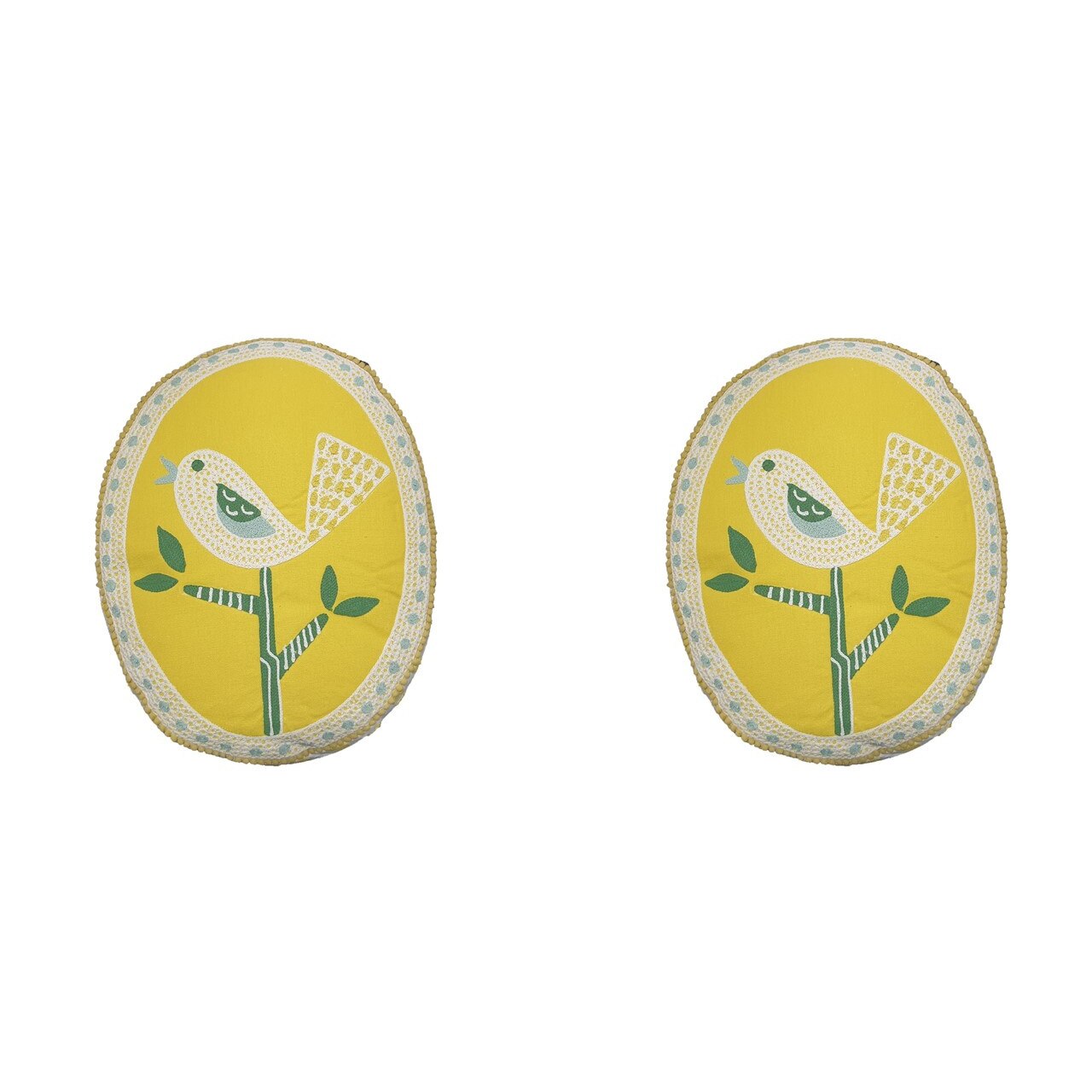 Set 2 perne decorative premium, 30 x 40 cm, pasare, broderie, George Home