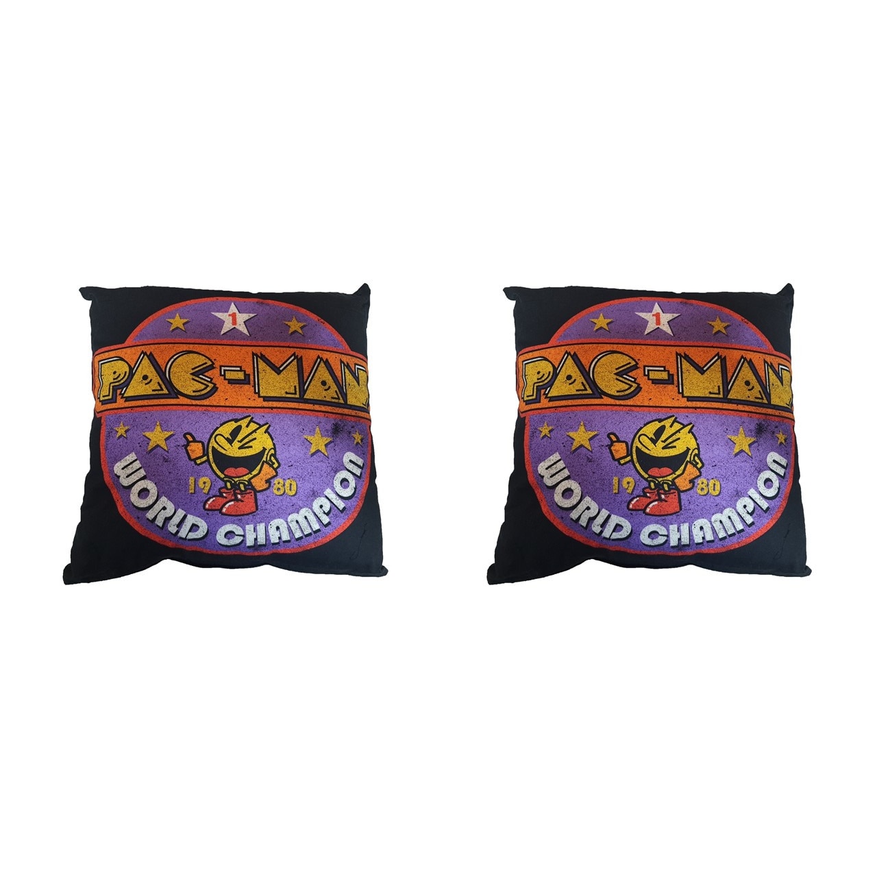 Set 2 perne decorative premium, 43 x 43 cm, PAC-MAN, 2 fete, husa detasabila, George Home