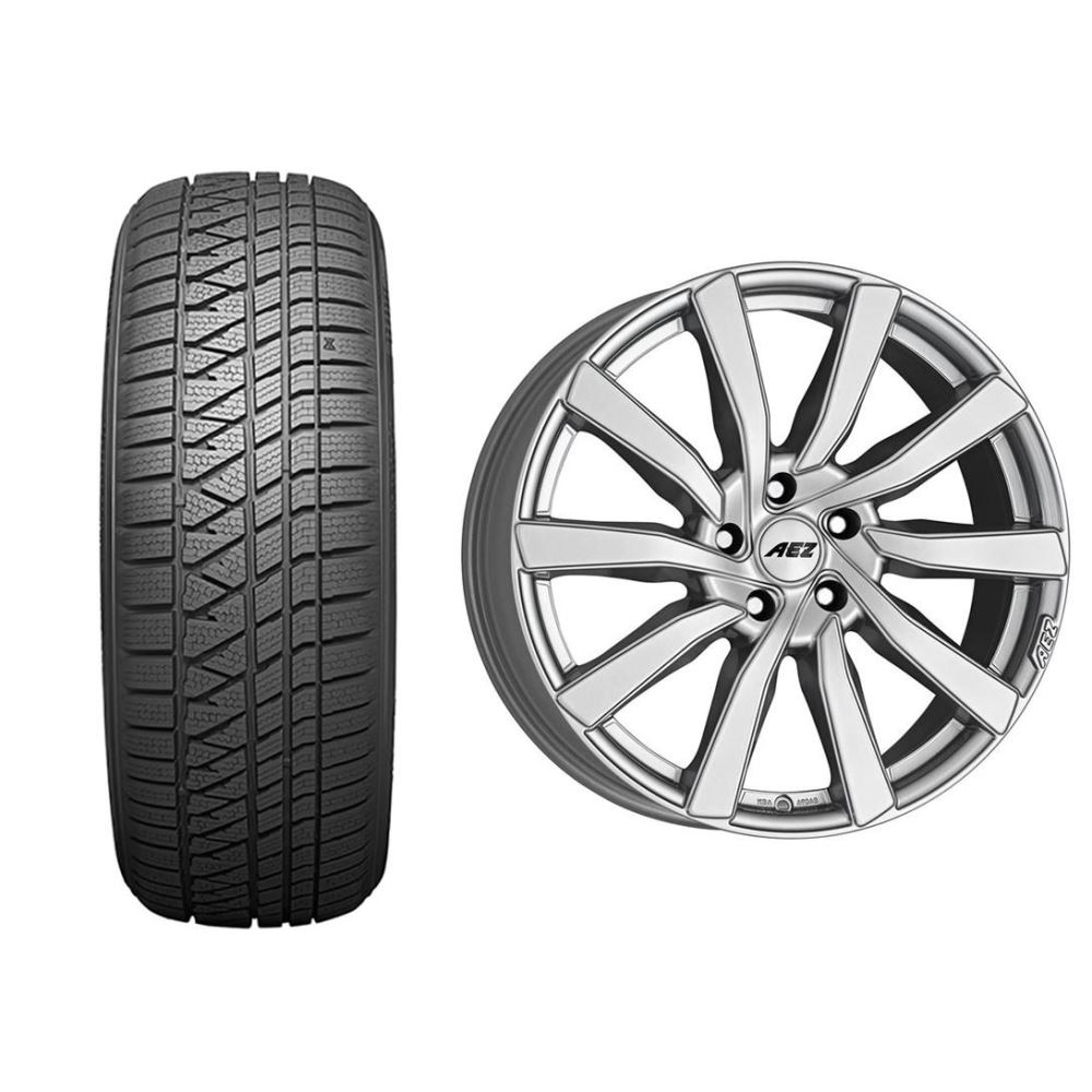 Roata completa Mazda CX-5 janta aliaj AEZ Reef Silver 8x18 + anvelopa iarna Kumho WS71 225/60R18 104H + Senzor presiune ALCAR