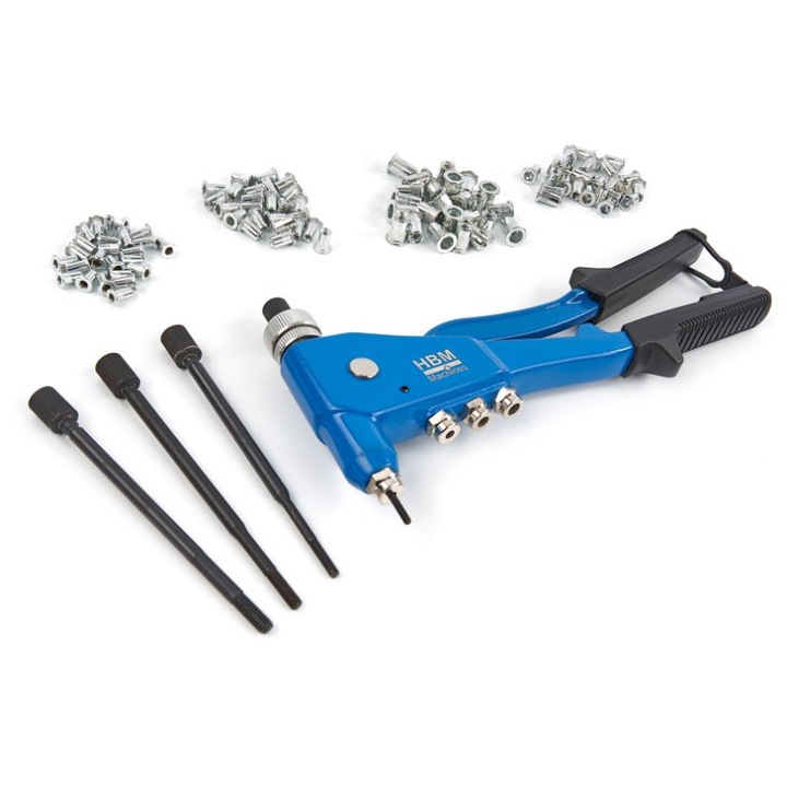 Trusa cleste pentru nituit piulite, HBM, 106 piese, m3-m6