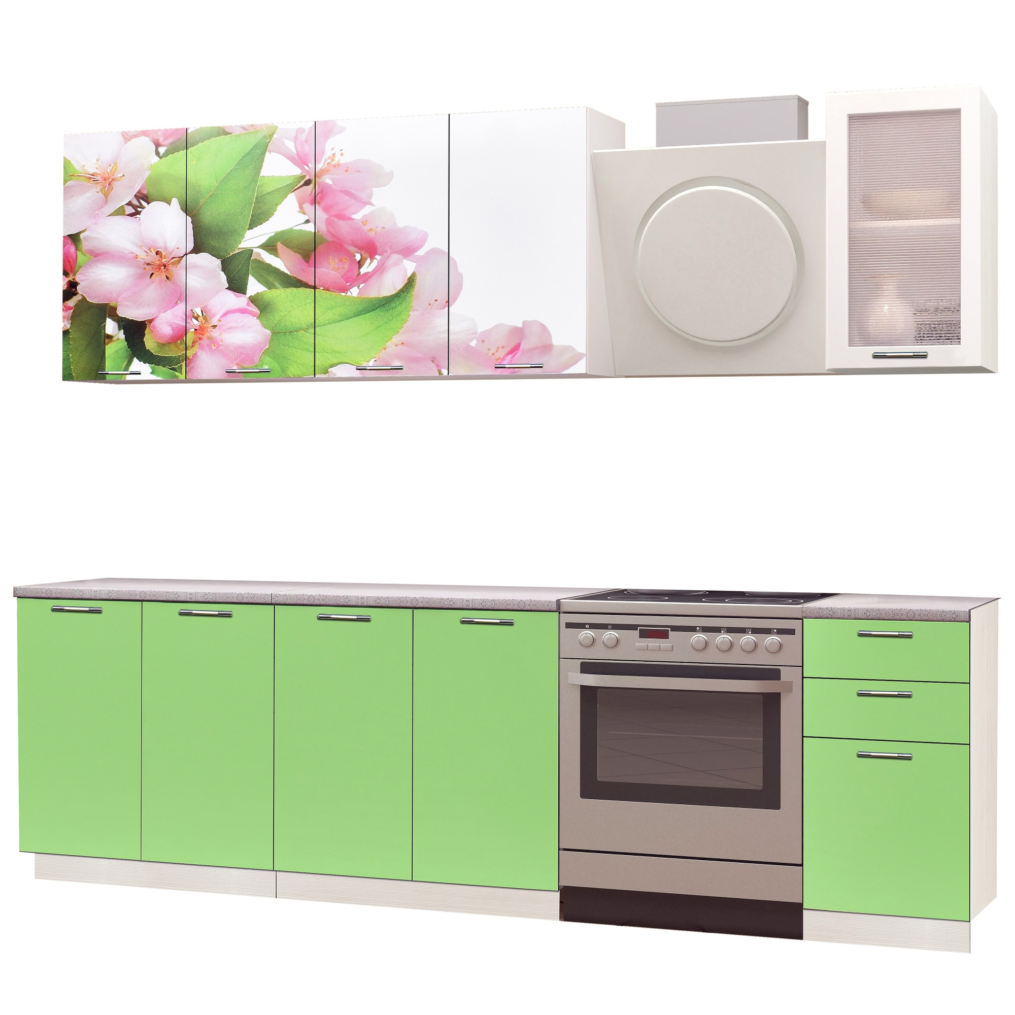 Set Bucatarie, Famp MAR 2m , 200x60x214cm, Verde