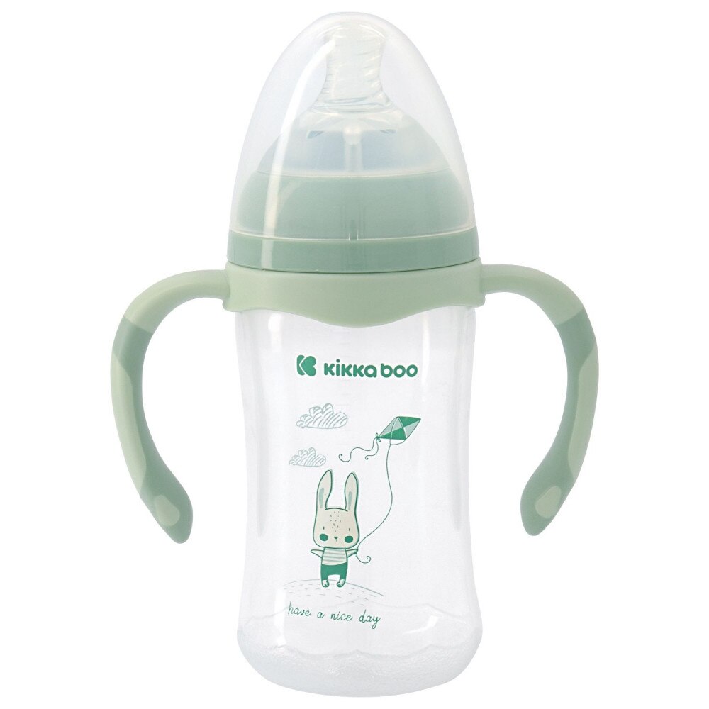 Biberon anti-colici 260ml KikkaBoo Mint Rabbit