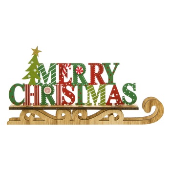 Figurina decorativa, Zola®, din lemn,Merry Cristhmas, cu bradut, 30 cm Figurina decorativa, Zola®, din lemn,Merry Cristhmas, cu bradut, 30 cm