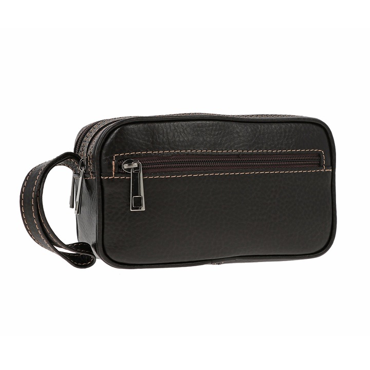 Férfi, barna bőr kézitáska, modell 013, The Bag Shop