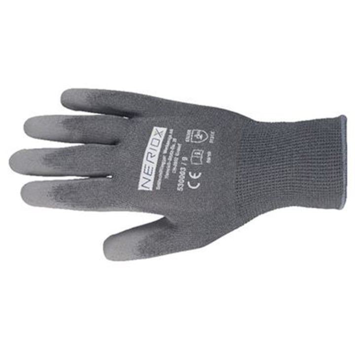 Manusi din poliester, set de 12 perechi, Neriox, Worker, gri, 530003.0600