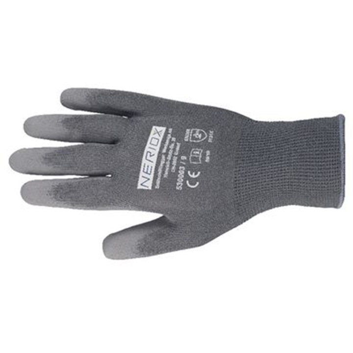 Manusi din poliester, set de 12 perechi, Neriox, Worker, gri, 530003.0500