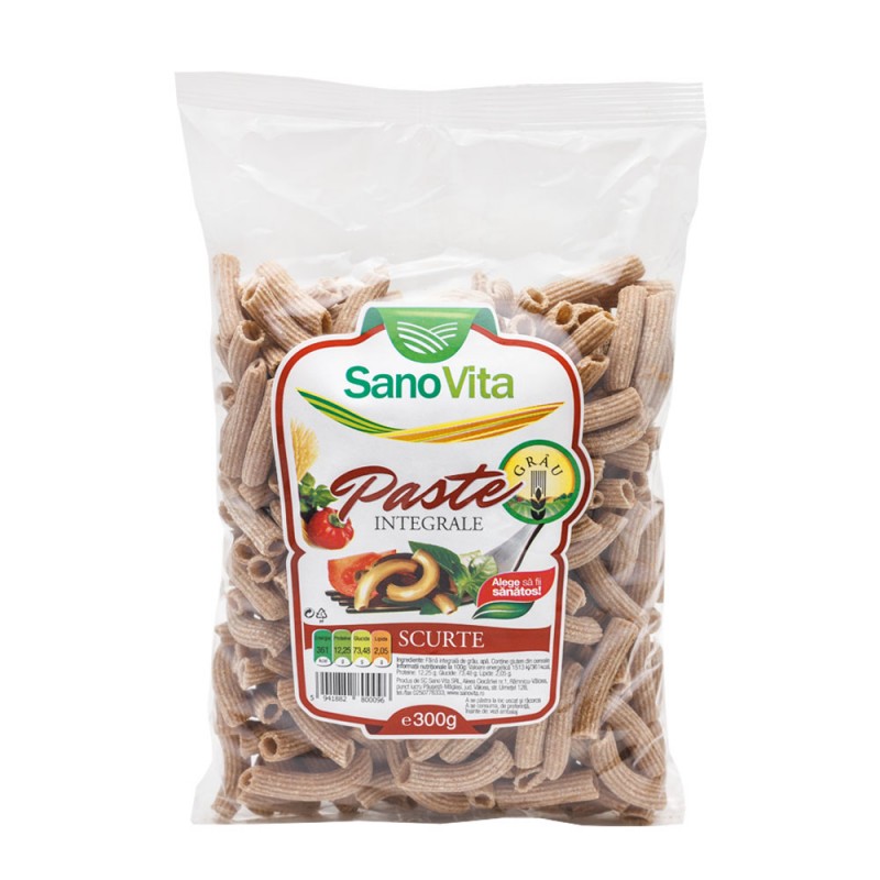 Paste fainoase integrale din grau scurte Sano Vita la punga de 300g