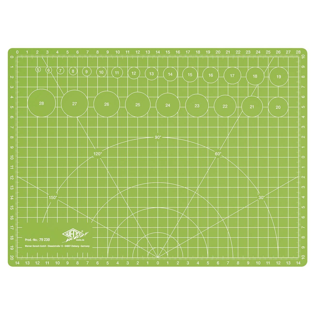 Planseta de taiere Wedo A4 cu 2 fete vernil