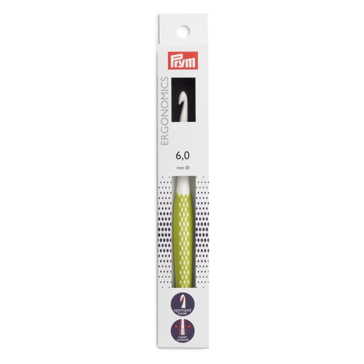 Crosete pentru lana, Prym Ergonomics, de 6 mm, lungime 17 cm