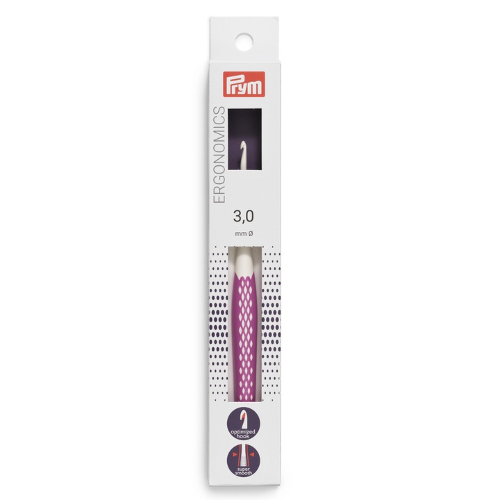 Кука за плетене Prym Ergonomics, 3 мм, Дължина 16 см