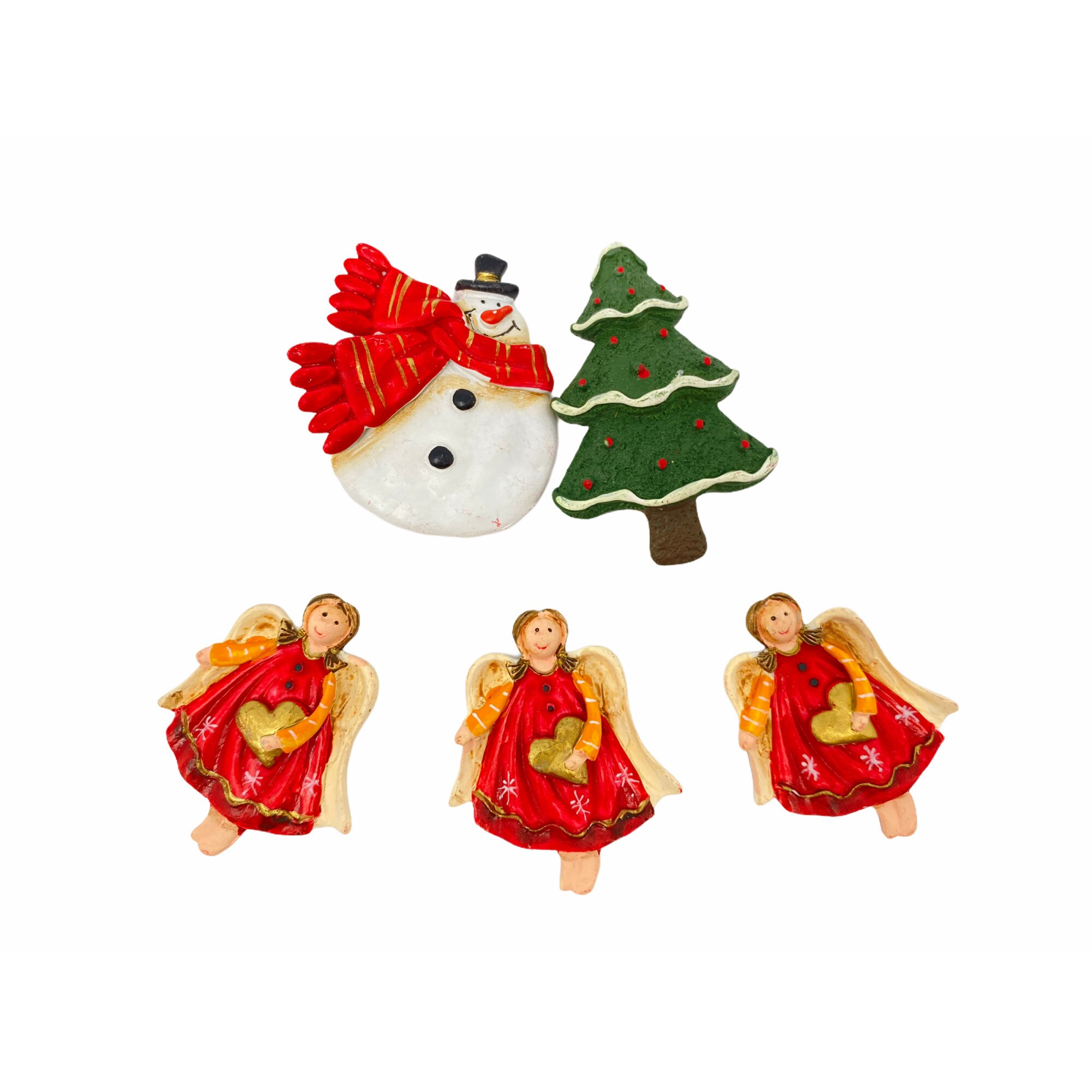 Set Atelier 5 magneti decorativi pentru Craciun, Multicolor, Ceramica
