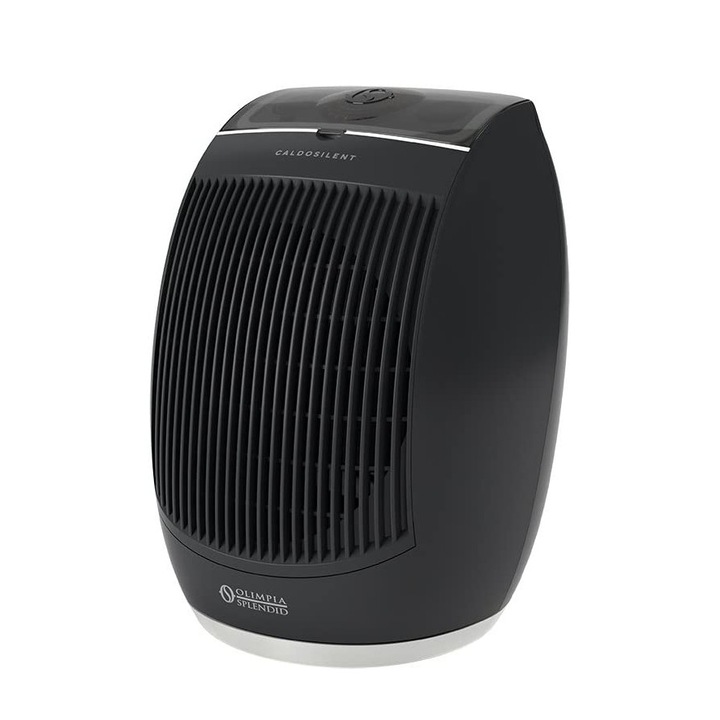 Olimpia Splendid CaldoSilent 99329 elektromos hősugárzó, extra halk, ventilátorral, teljesítmény 2400 W, biztonsági termosztát, IP21 fröccsenés elleni védelem, 2 fűtési fokozat, 32 m2-es helyiségekhez, kompakt kivitel, fekete