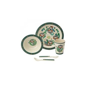 Set mic-dejun, Lemur Mob, din bambus, 5 piese Set mic-dejun, Lemur Mob, din bambus, 5 piese