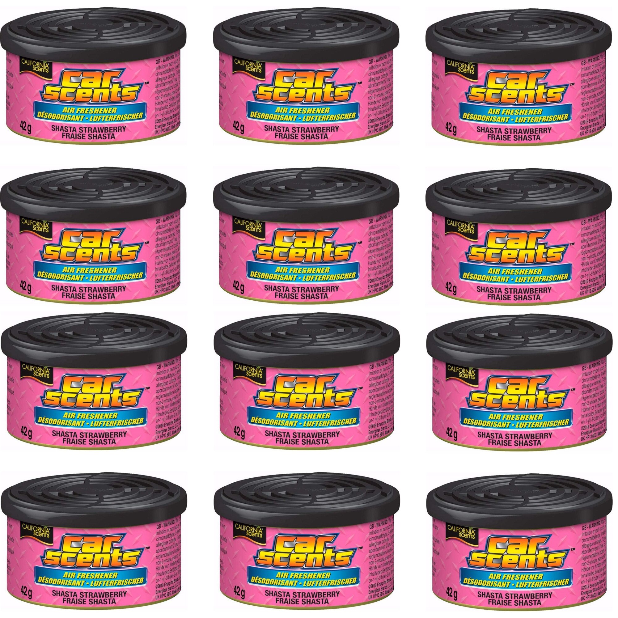 Set 12 bucati Odorizant auto California Scents, Shasta Strawberry, Capsuni