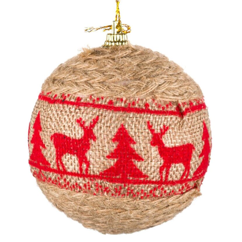 Globulet ideal pentru bradut, Zola®, bej cu ren si braduti, 8 cm