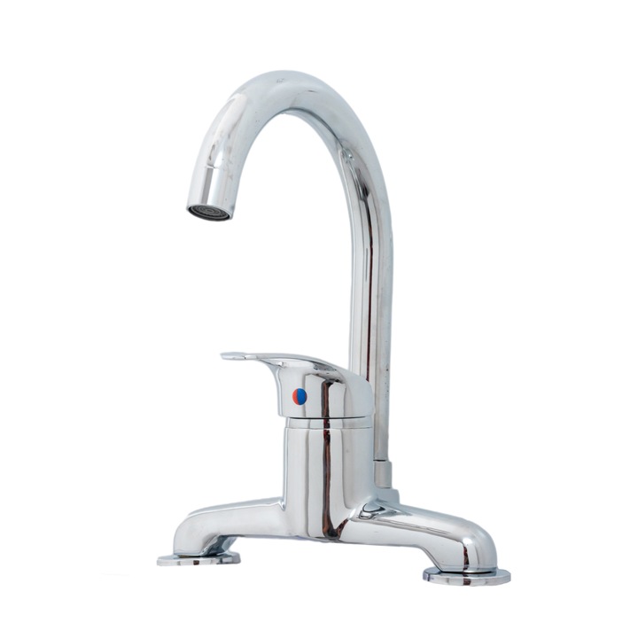 TRENDY S Álló Csaptelep, Mosogató Tartó, Hattyú Típusú, Fényes Króm