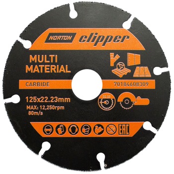 Disc multimaterial, Norton, 125 x 22,2 mm Disc multimaterial, Norton, 125 x 22,2 mm