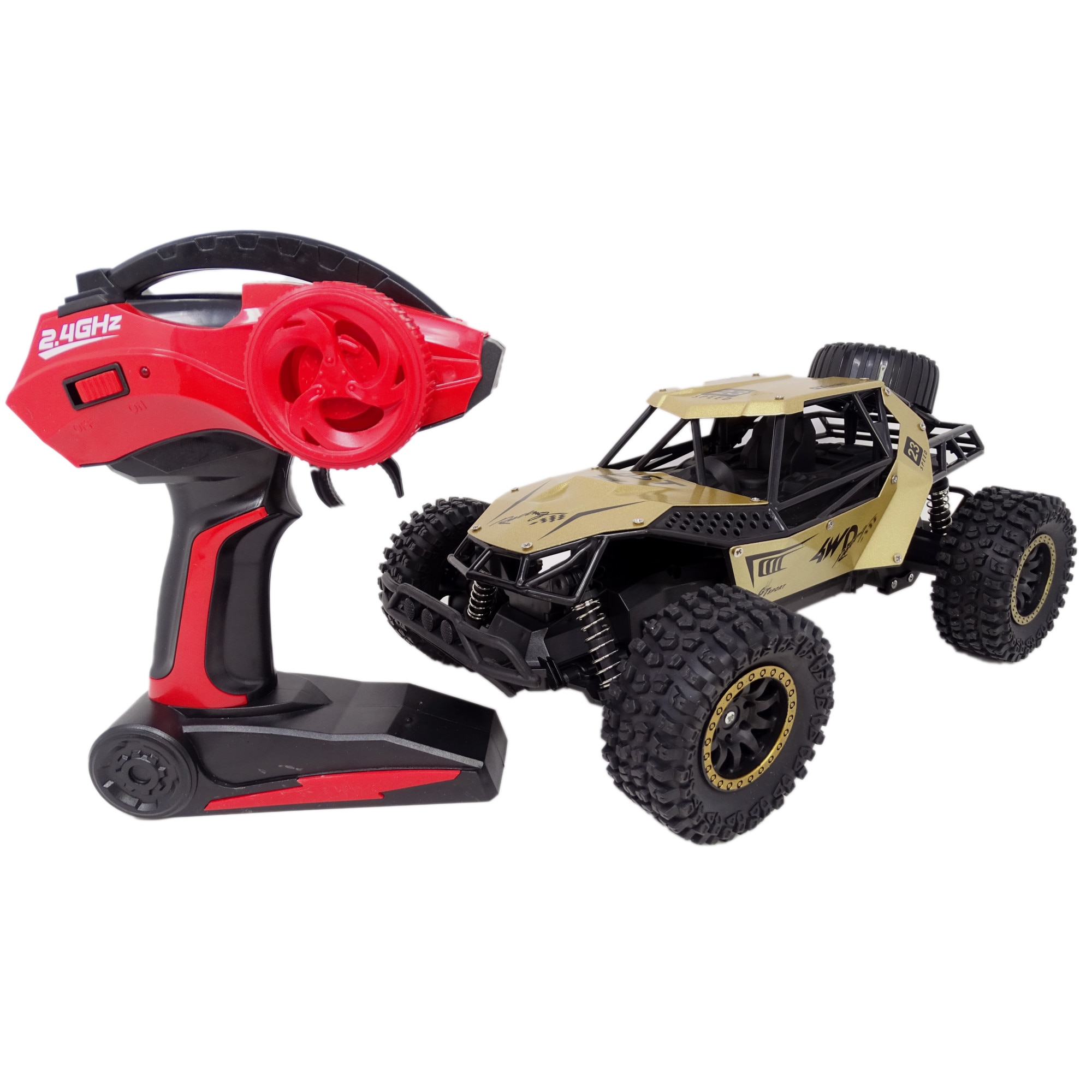 Masina Monster Truck Metalica Off-Road cu Telecomanda RC SALAMANDRA KIDS®, Acumulator Reincarcabil, Car Climbing Metal, scara 1:14, Auriu