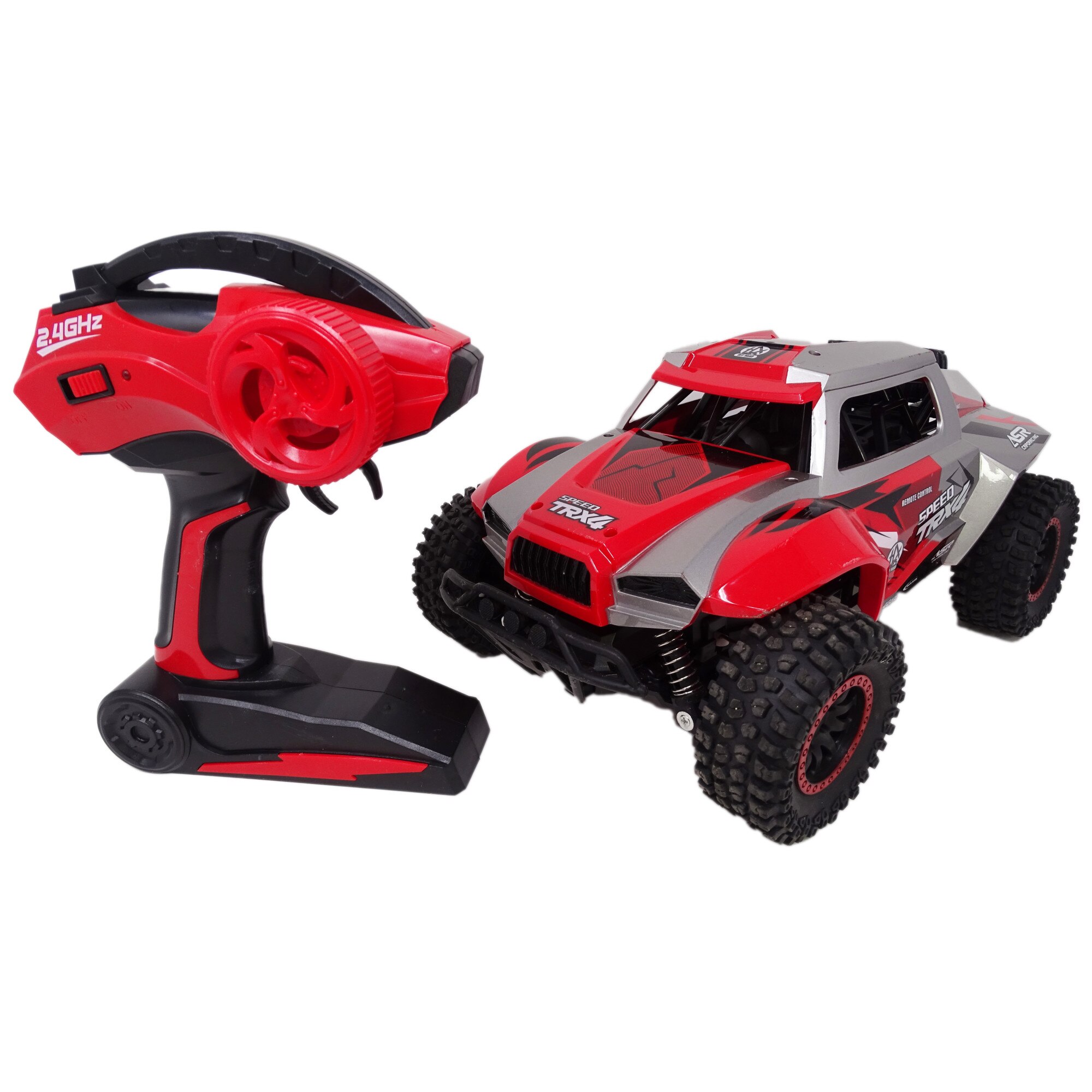 Masina Monster Truck Off-Road High-Speed cu Telecomanda RC SALAMANDRA KIDS®, Acumulator Reincarcabil, Car Climbing Metal, scara 1:12, Rosu