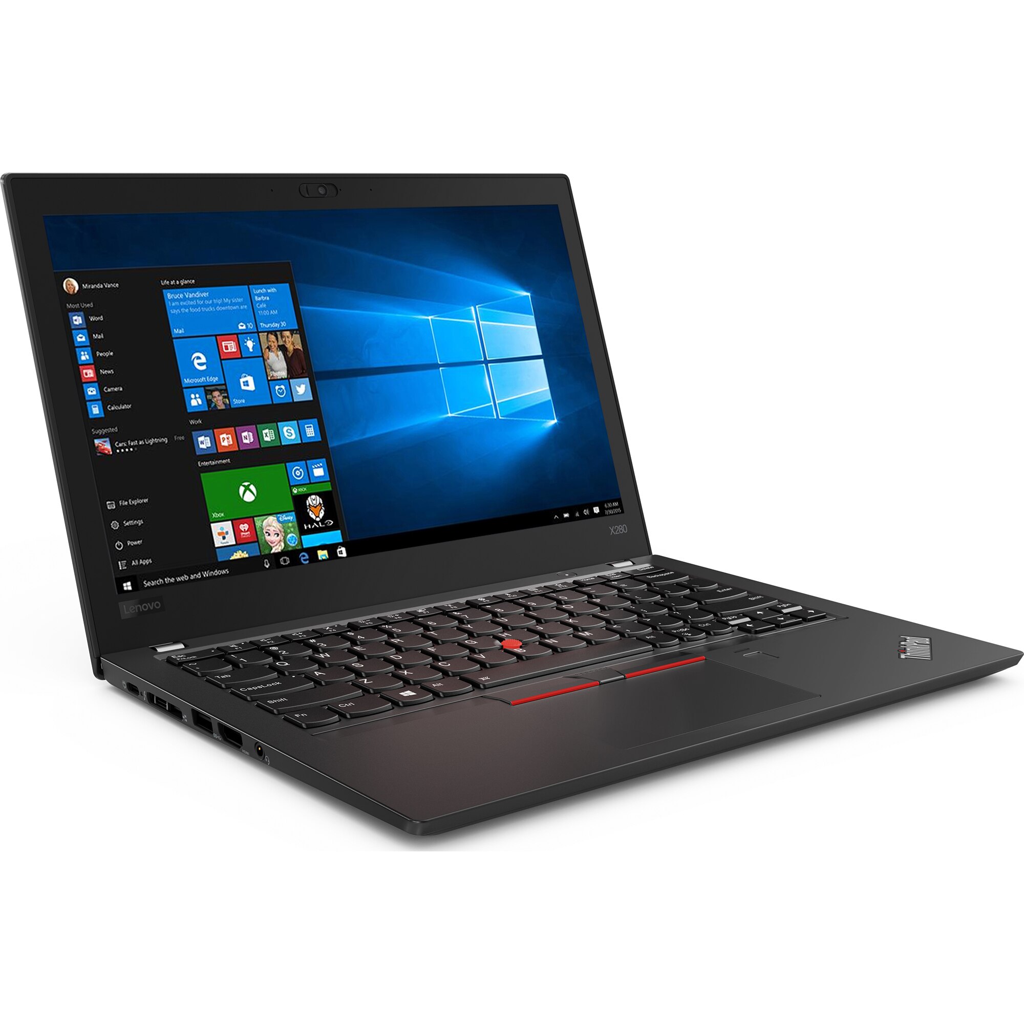 Ultrabook Lenovo ThinkPad X280, Intel Core i3-8130U, 12.5inch FHD, RAM 8GB,  SSD 256GB m2, Intel UHD Graphics 620, Windows 10 Pro, Black - eMAG.ro