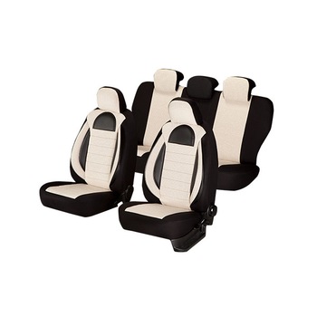 Huse scaune auto SKODA FABIA 1999-2010 Racing Bej,11 piese Huse scaune auto SKODA FABIA 1999-2010 Racing Bej,11 piese